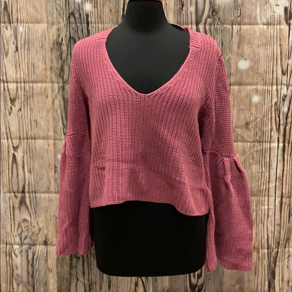 💗NWT FREE PEOPLE DAMSEL BELL SLEEVE SWEATER - Picture 7 of 15